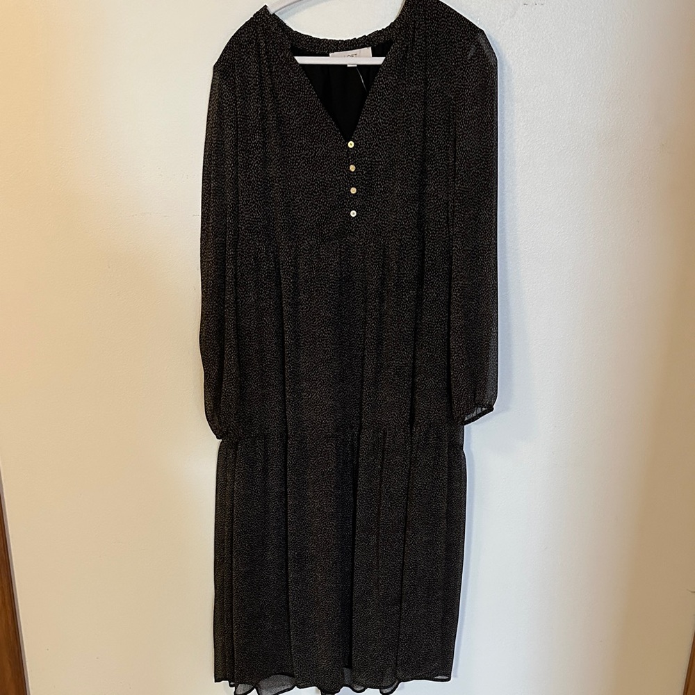 LOFT Black Long Sleeve Dress